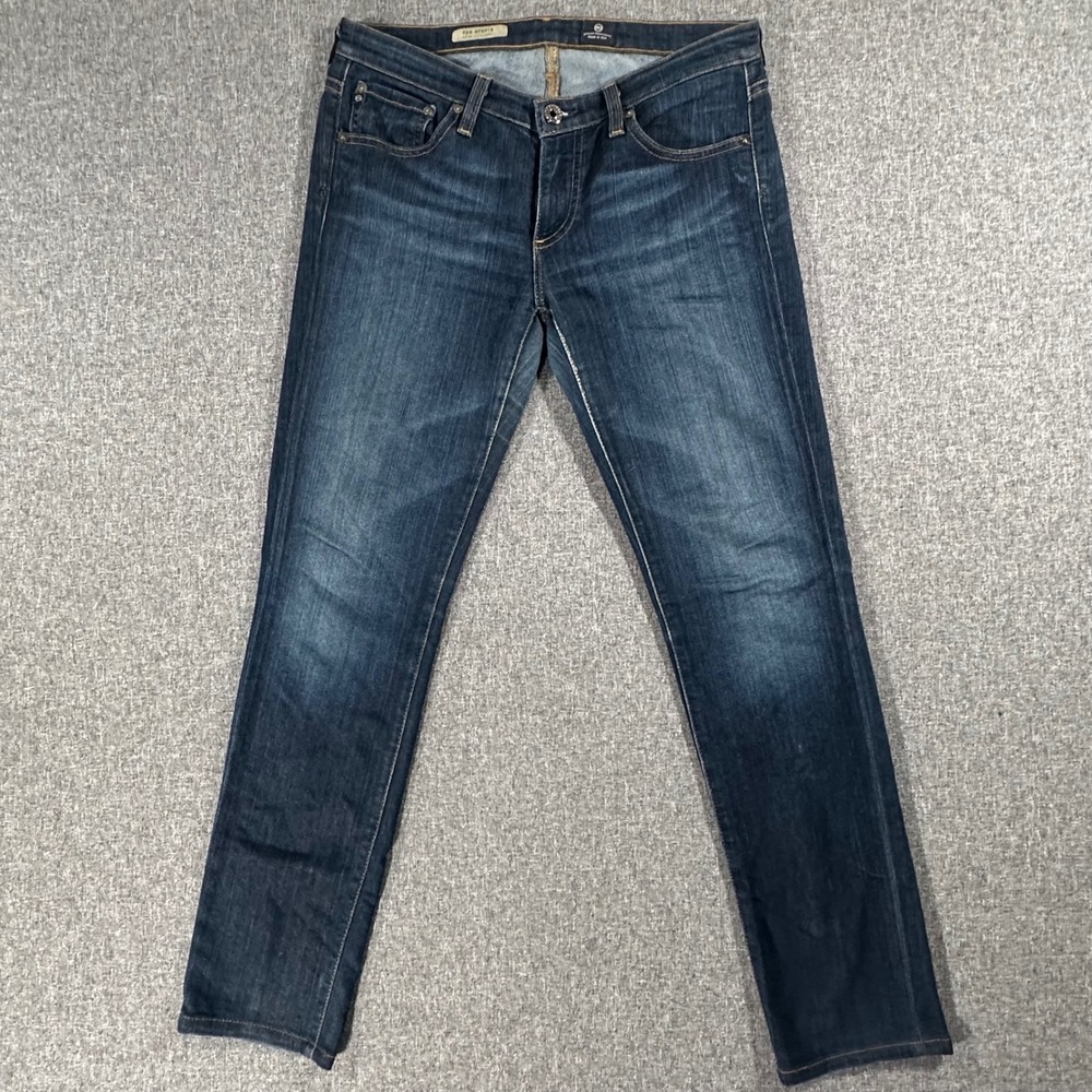 AG Adriano Goldschmied The Stevie‎ Slim Straight Jeans Blue Denim Womens 28R USA